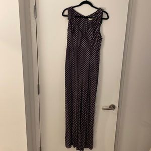 Zimmerman Bow Jumpsuit - grey with polka dots